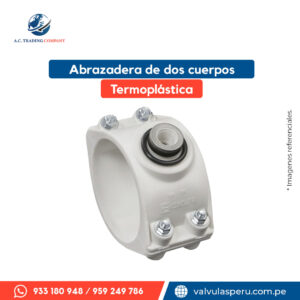 Abrazadera de dos cuerpos termoplástica