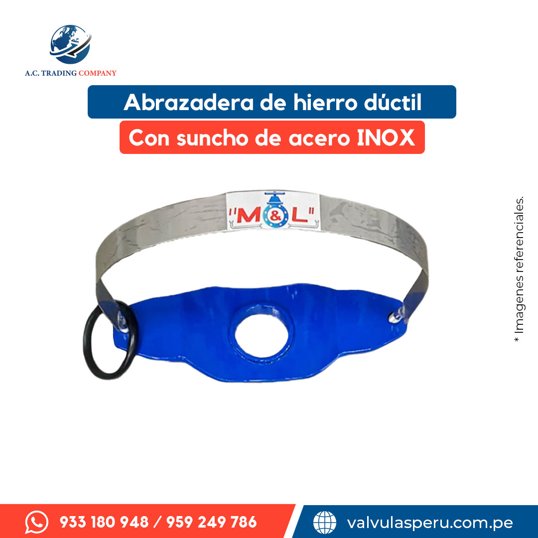 Abrazadera hierro dúctil con zuncho de acero