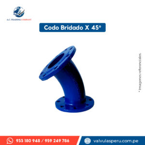 Codo bridado por 45°