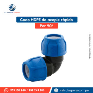 Codo X 90° HDPE a compresión