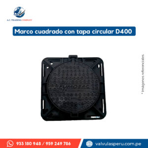 Marco cuadrado con tapa circular D400