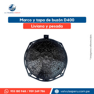 Marco y tapa de buzón hierro dúctil D400