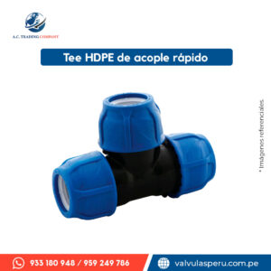 Tee HDPE a compresión