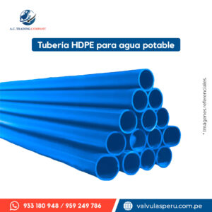Tubería HDPE azul para agua potable