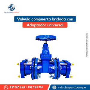 Válvula compuerta bridada con adaptador universal