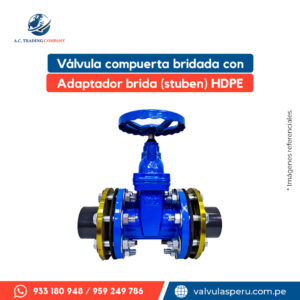 Válvula compuerta bridada con stuben HDPE