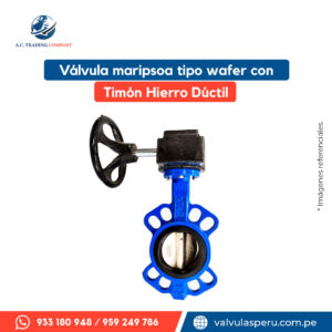 Válvula mariposa tipo wafer con timón